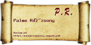 Palme Rázsony névjegykártya
